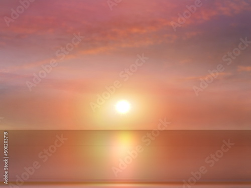 pink gold sunset at sea   sun beam reflection on water wave , nature landscape seascape  © Aleksandr