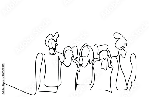 group of women and men friends hugging each other and being happy