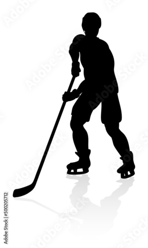 Hockey Player Sports Silhouette