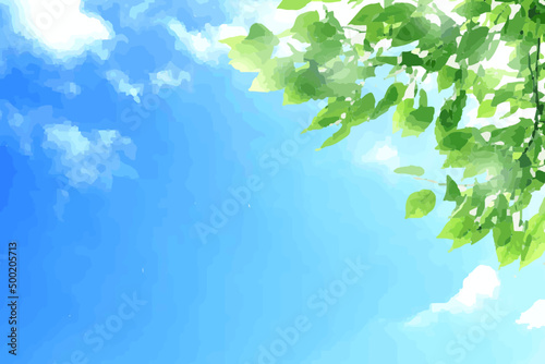 青空と木漏れ日（ベクター素材）