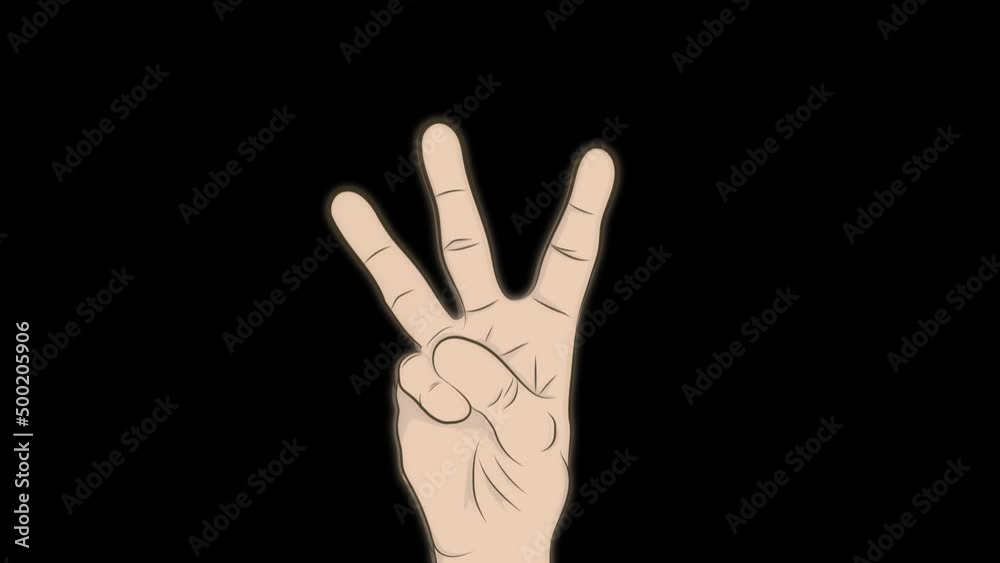 one two Three. Counting with fingers. 4K video illustration. one two Three. Counting with fingers. 4K video illustration.