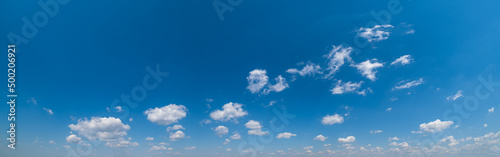 Clouds in blue sky panoramic high resolution background