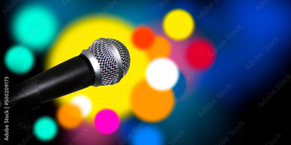Music graphic with microphone - 3