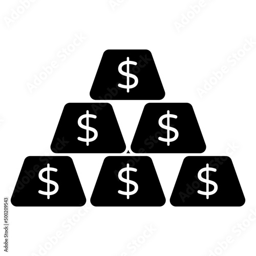An editable design icon of ingots