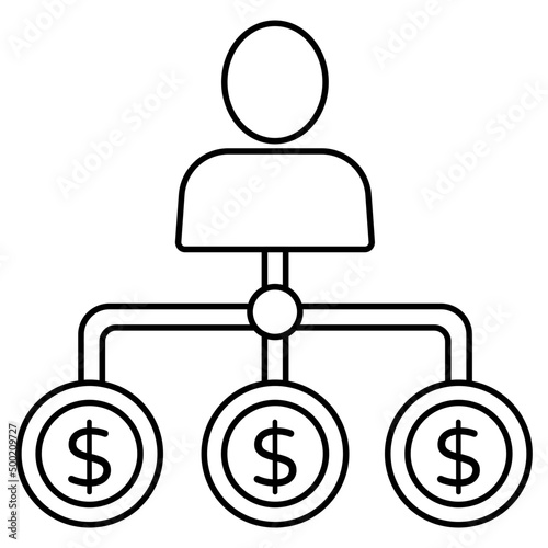 A trendy design icon of shareholder
