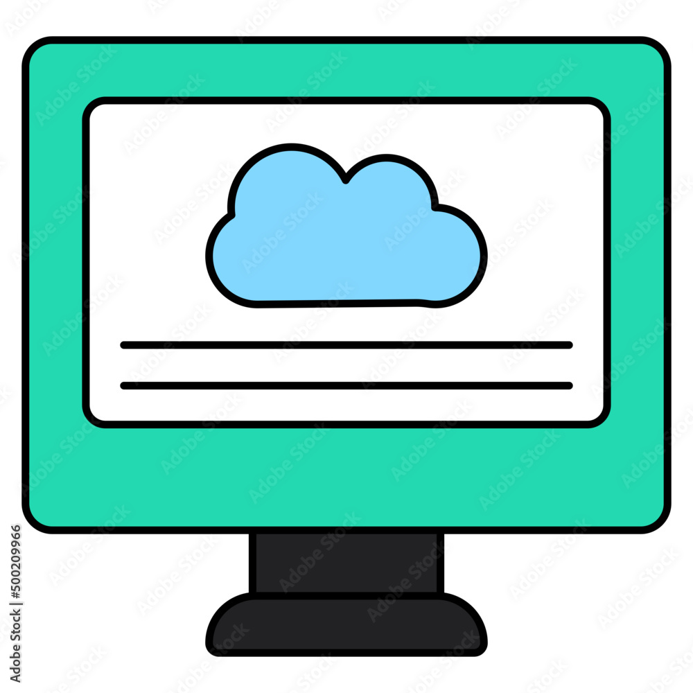 A unique design icon of cloud computer A unique design icon of cloud computer