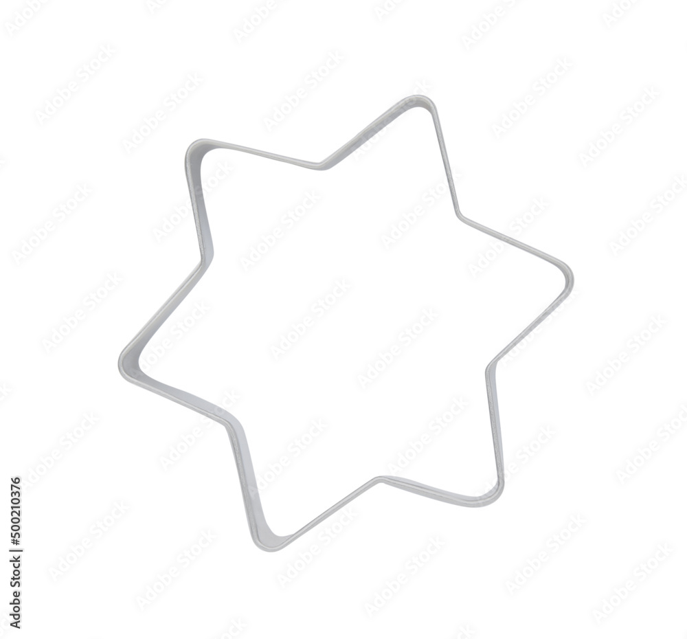 Star shaped cookie cutter on white background, top view Star shaped cookie cutter on white background, top view