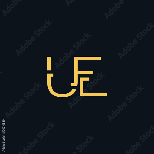 Initial letter UE vector icon