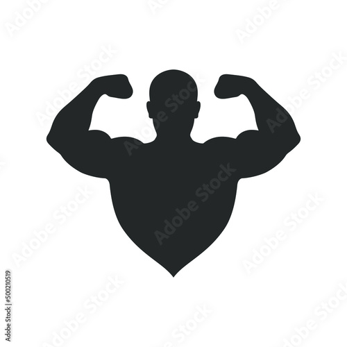 Gym logo graphic icon. Sport badge isolated on white background. Gym and fitness club symbol. Vector illustration