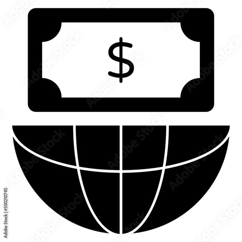 An editable design icon of global investment