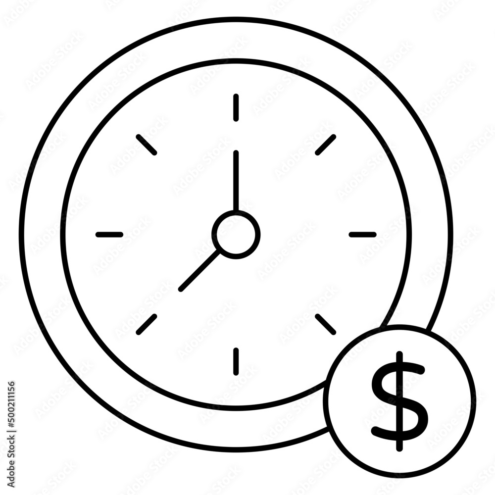 Clock with dollar, concept of time is money Clock with dollar, concept of time is money