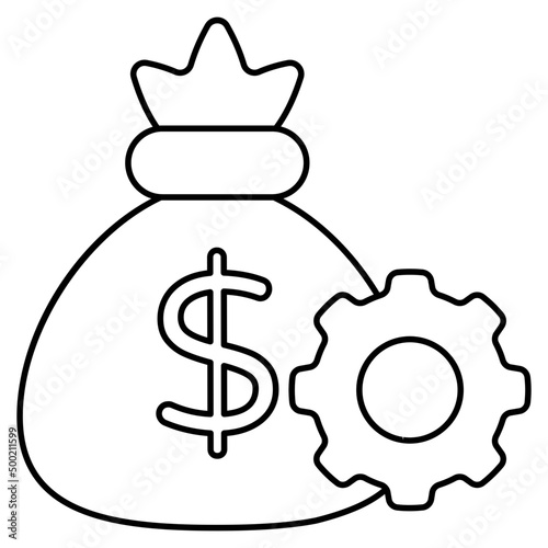 Trendy design of money management, dollar inside gear 