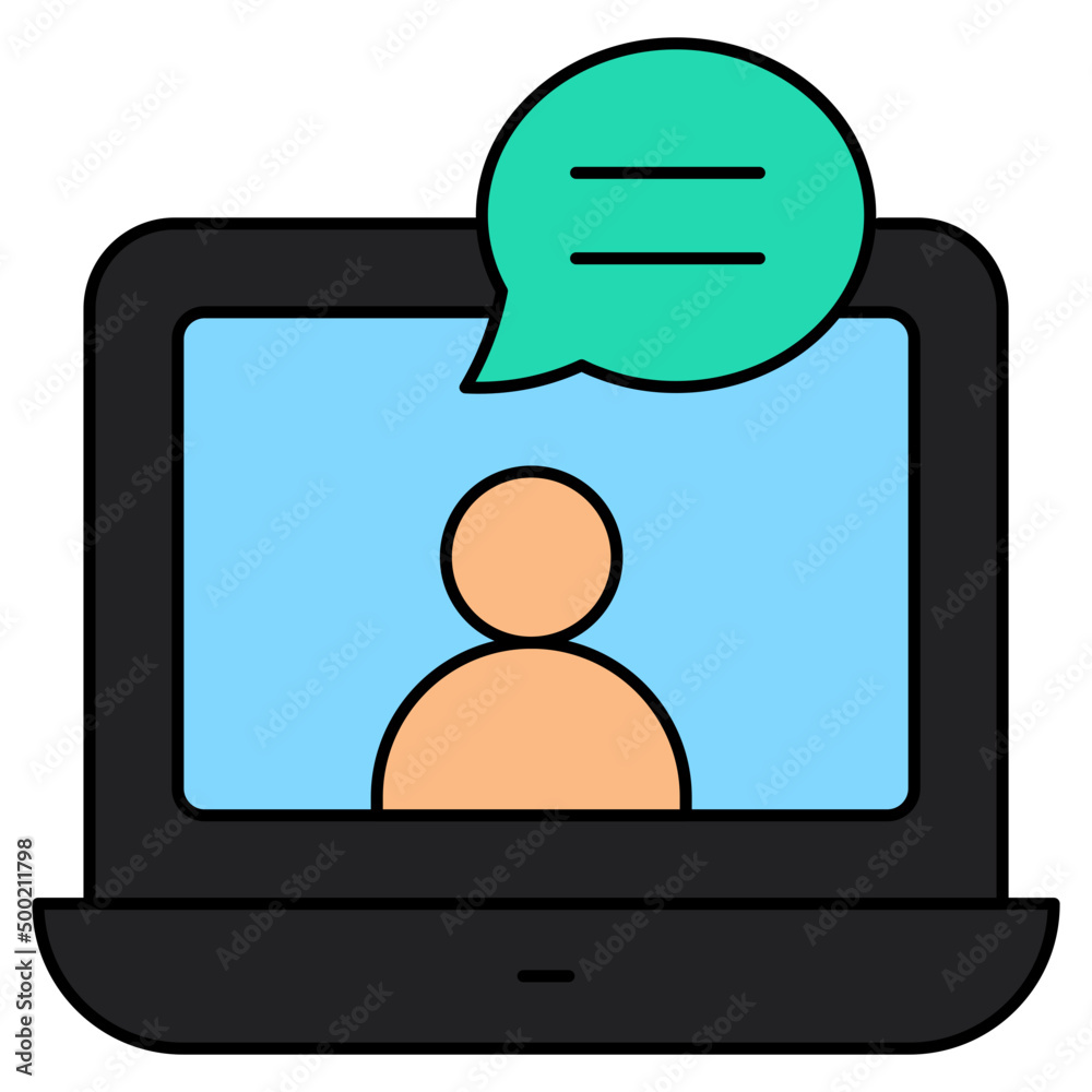 Unique design icon of video chat