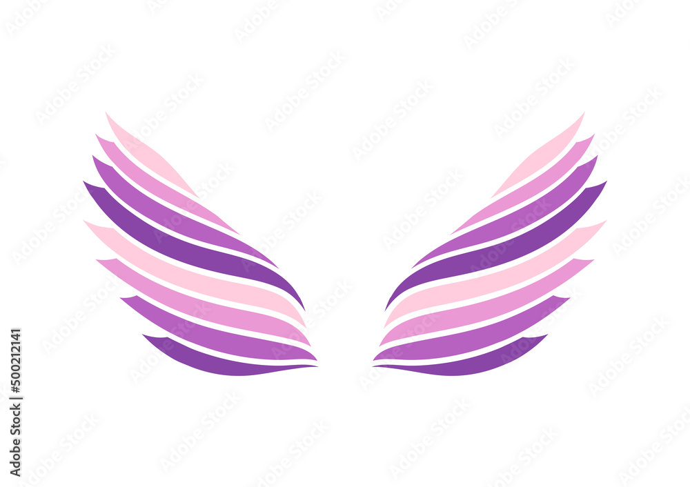 illustration of colorful wings on white background illustration of colorful wings on white background