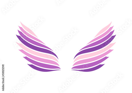 illustration of colorful wings on white background