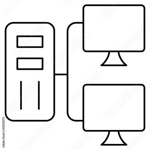 Creative design icon of server network