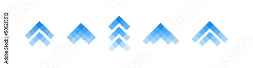 Super set different pixel arrows mark. Colorful arrows pointers collections. Flat style vector illustration