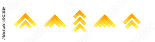 Super set different pixel arrows mark. Colorful arrows pointers collections. Flat style vector illustration