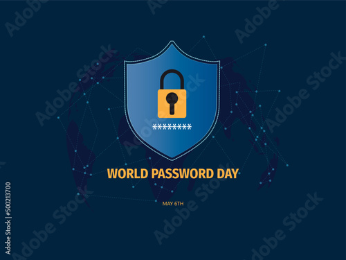 Vector world password day ,flat design with security icons