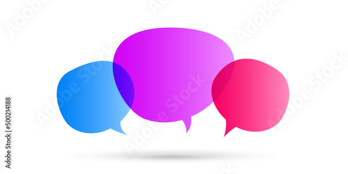 Speech bubble color icon illustration