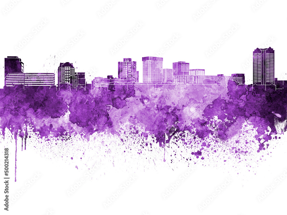 Obraz premium Norfolk skyline in watercolor background