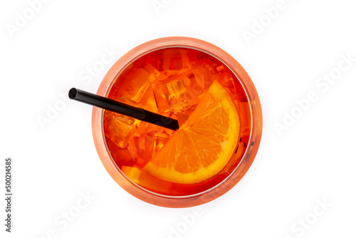 Konstfotografi Glass of aperol spritz cocktail isolated on white background