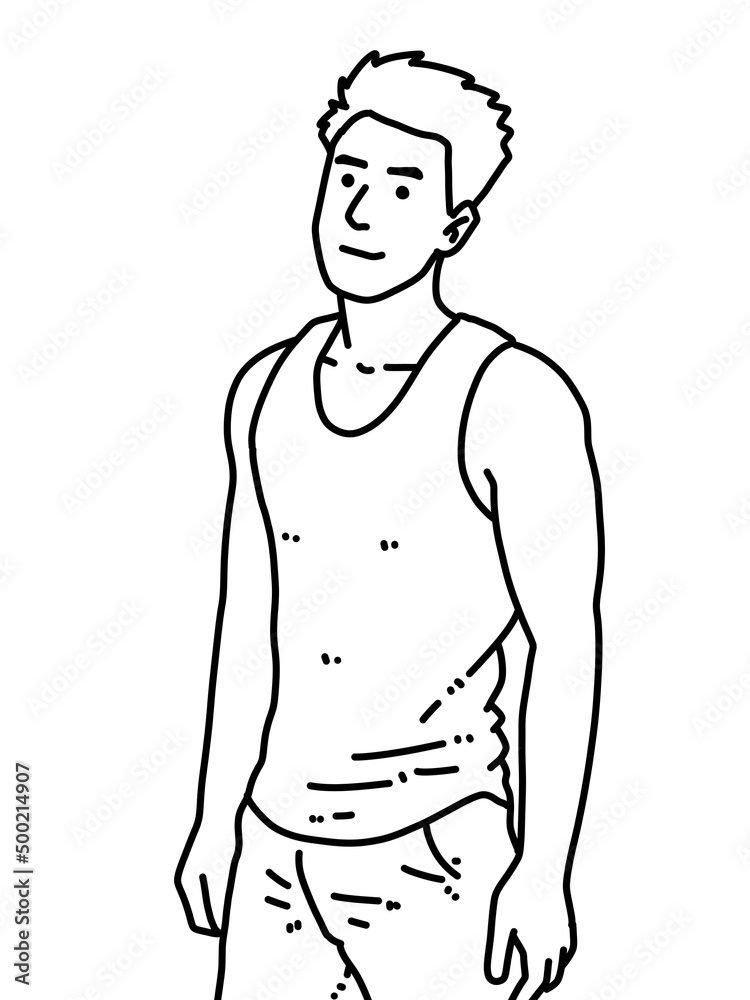 black and white of cute man cartoon for coloring black and white of cute man cartoon for coloring