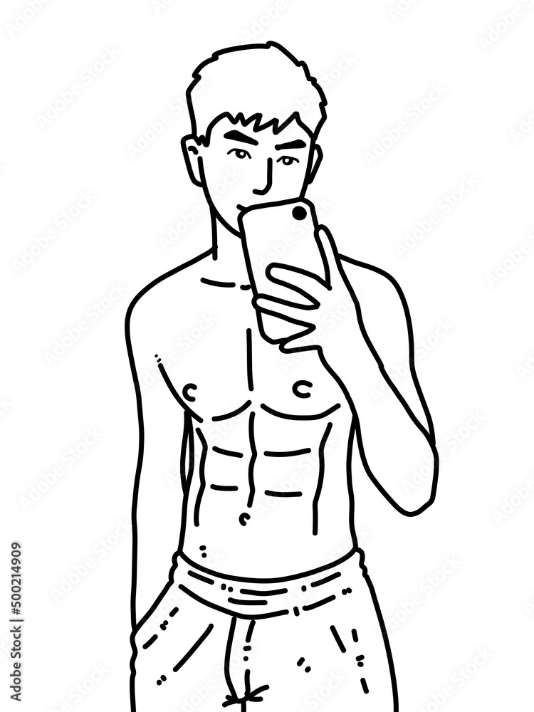 black and white of cute man cartoon for coloring black and white of cute man cartoon for coloring
