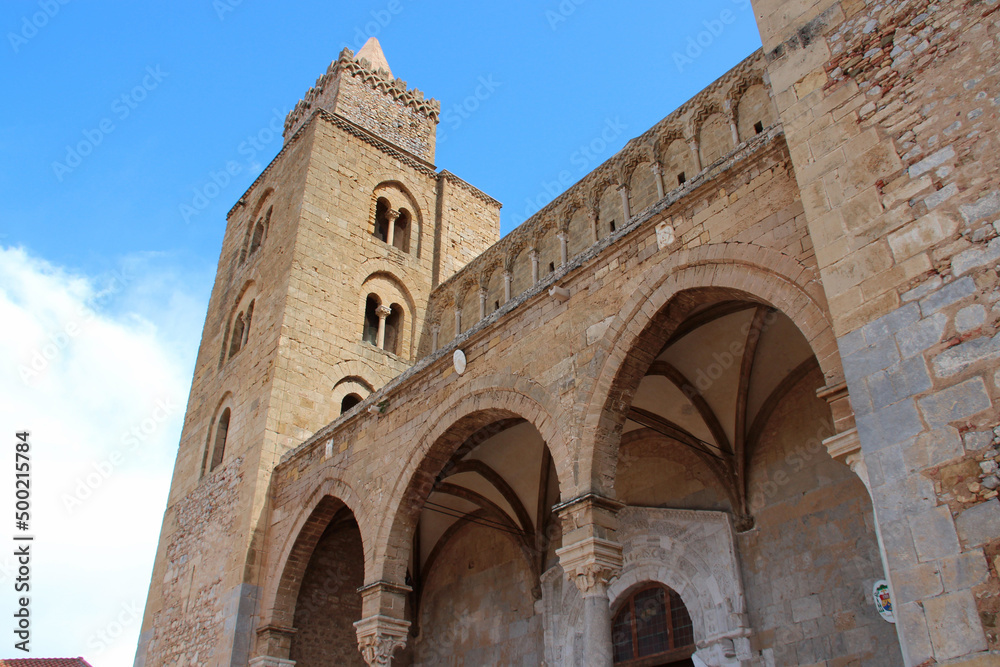 medieval cathedral in cefalù in sicily in italy 