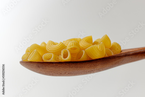 Macaroni on a white background