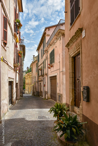 Fototapeta Naklejka Na Ścianę i Meble -  A narrow street in Arpino, a small village in the province of Frosinone, Italy.