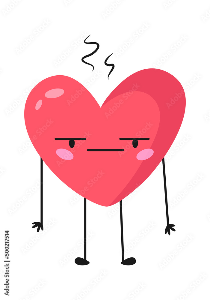 Angry Cartoon Heart. Vector illustration Angry Cartoon Heart. Vector illustration