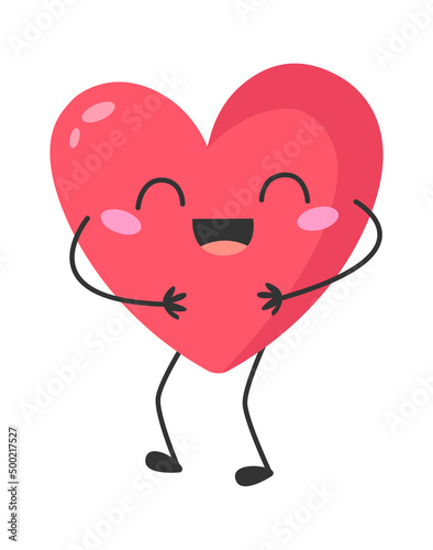 Laughing Cartoon Heart. Vector illustration