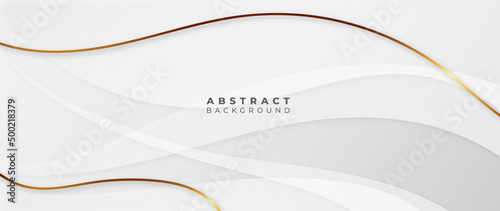 Abstract grey and gold background poster with dynamic waves. technology network Vector illustration.