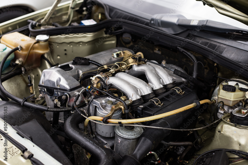 Freshly cleaned engine. Shiny engine. Freshly cleaned engine. Shiny engine.