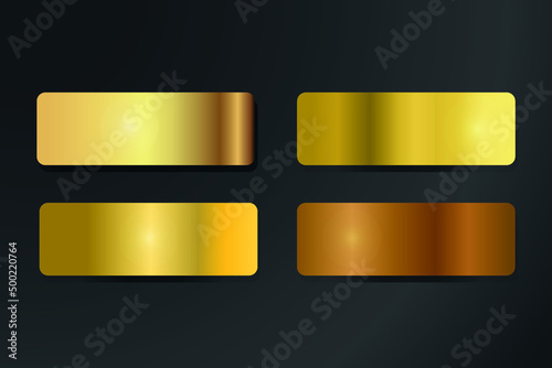 luxury collection of shining gold bars vector illustration
