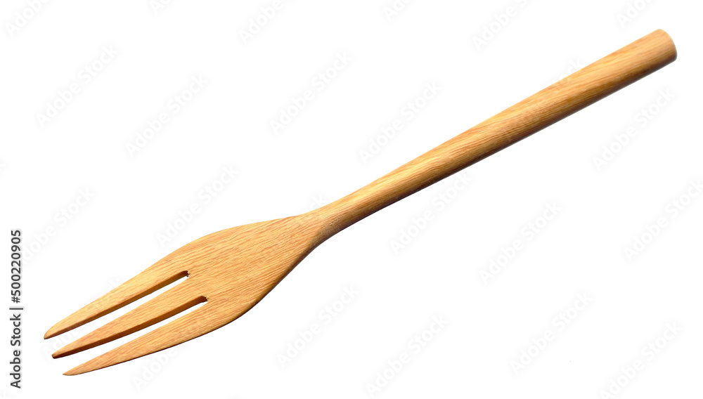 Wooden fork isolated on white background Wooden fork isolated on white background