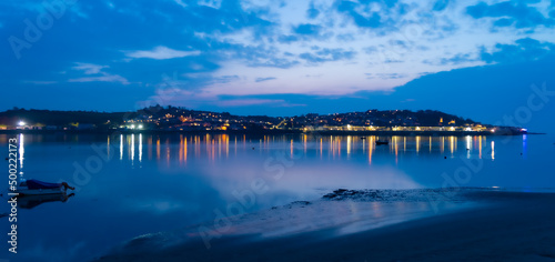 Appledore North Devon in Evening Moonlight from Instow Beach
