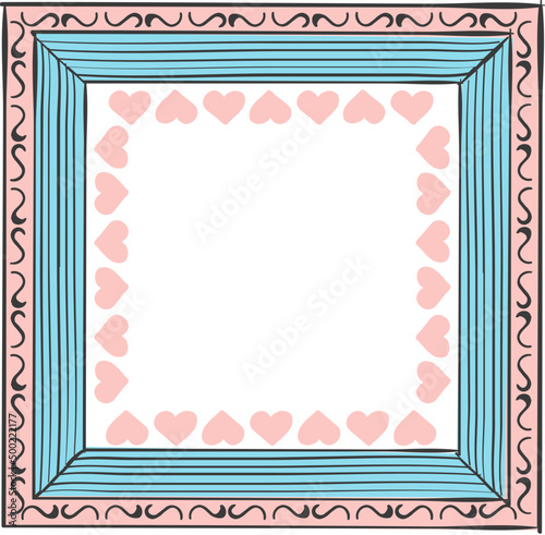 Square frame with hearts