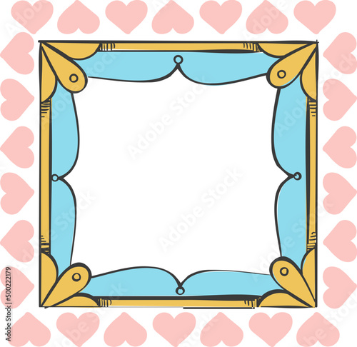 Square frame with hearts