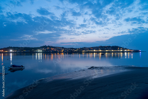 Appledore North Devon in Evening Moonlight from Instow Beach © Pluto119