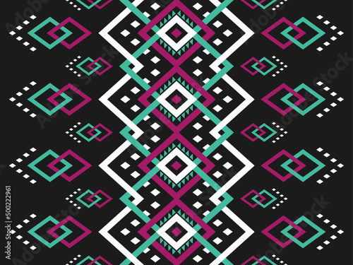 Geometric ethnic seamless pattern in tribal. American, Mexican style. Design for background, wallpaper, vector illustration, fabric, clothing, carpet, textile, batik, embroidery.