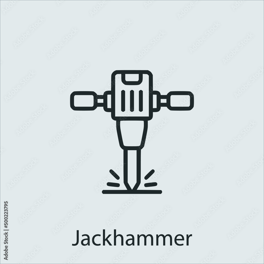 jackhammer icon vector icon.Editable stroke.linear style sign for use web design and mobile apps,logo.Symbol illustration.Pixel vector graphics - Vector jackhammer icon vector icon.Editable stroke.linear style sign for use web design and mobile apps,logo.Symbol illustration.Pixel vector graphics - Vector