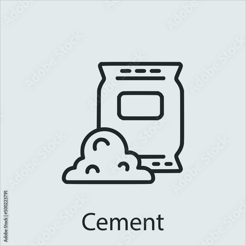 cement icon vector icon.Editable stroke.linear style sign for use web design and mobile apps,logo.Symbol illustration.Pixel vector graphics - Vector