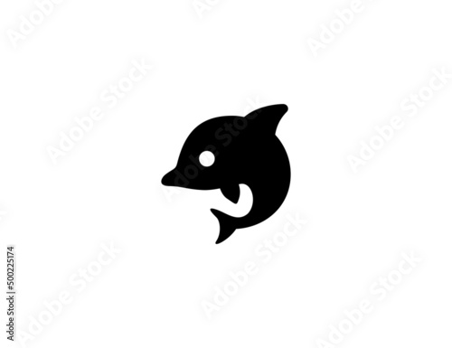 Dolphin vector icon. Isolated dolphin flat illustration