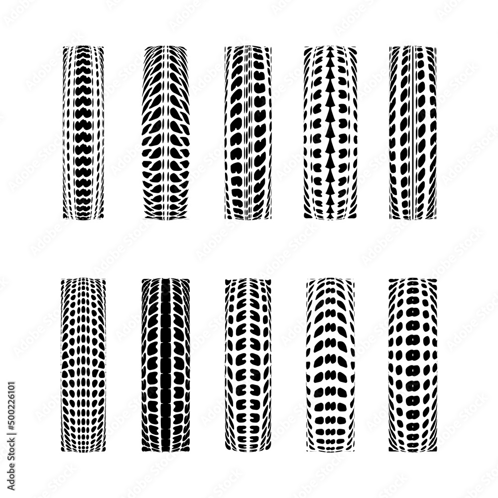 Tire tracks round corners background Tire tracks round corners background
