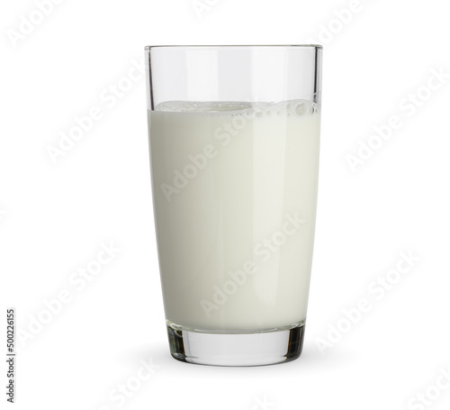 Glass of milk isolated on white