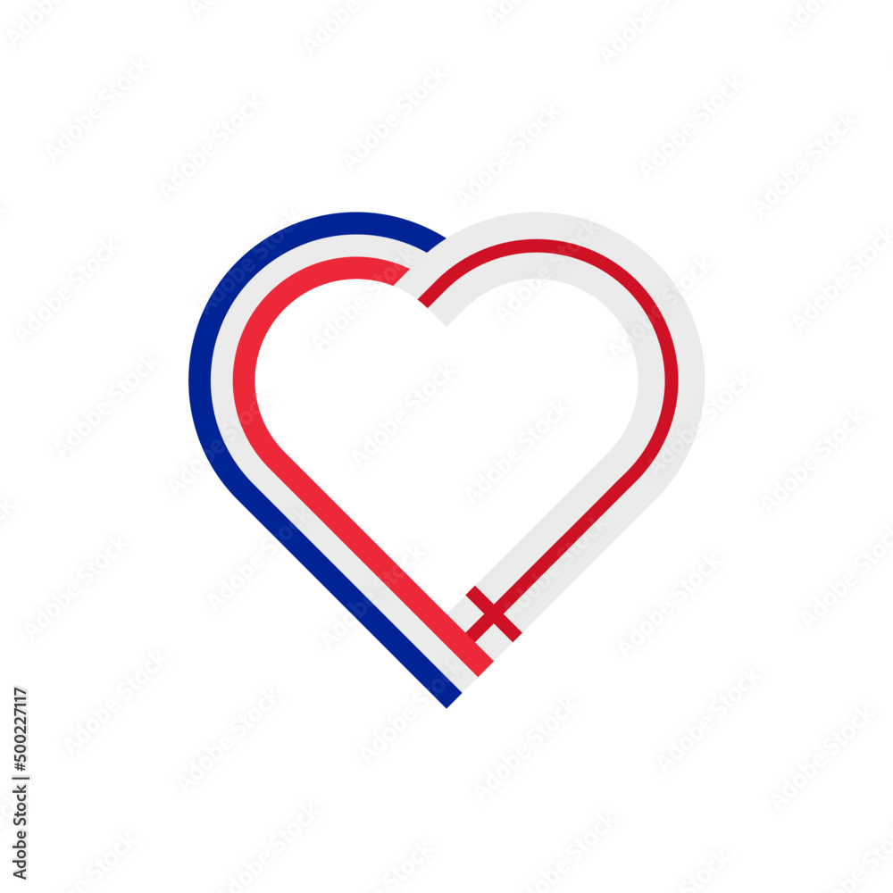 unity concept. heart ribbon icon of france and england flags. vector illustration isolated on white background unity concept. heart ribbon icon of france and england flags. vector illustration isolated on white background