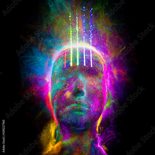 music album cover, abstract silhouette demon