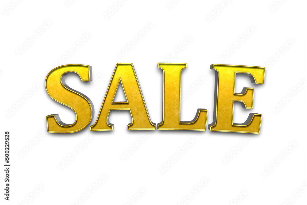 Sale 3d word made from yellow isolated on white background. 3d illustration. Sale 3d word made from yellow isolated on white background. 3d illustration.